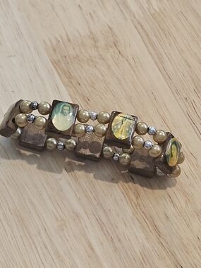 Saints Wooden Stretch Bracelet